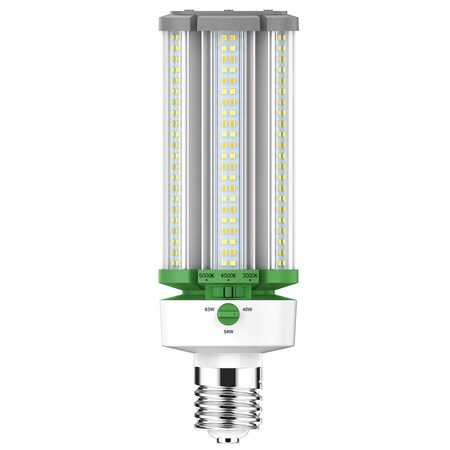 L1 LED Corn Light, Adjustable Watt / Color, 45/54/63W, 3/4/5,000K, E39 Base, 107Lm/W, Ac100-277V LOC-CL-MW(45/54/63) MCCT(30/40/50)